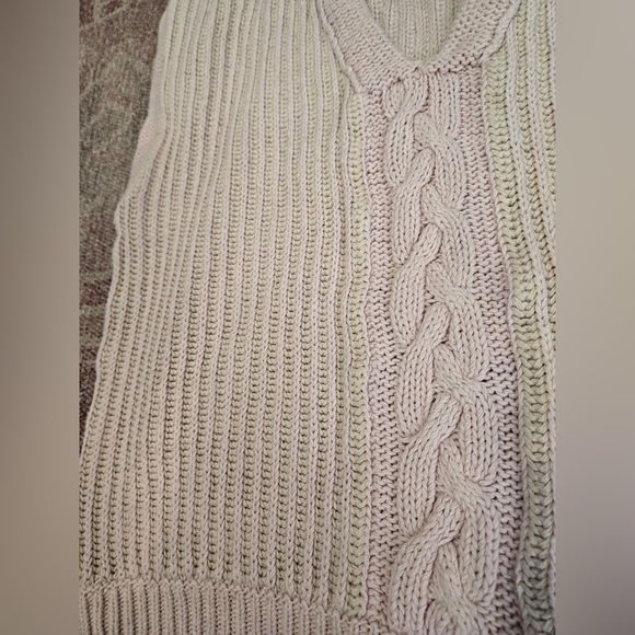 Evan picone vintage pink ribbed cable knit v neck sweater vest size medium - Picture 6 of 9